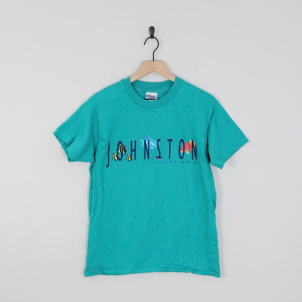 Vintage 90s Johnston Island, Tropical Fish Graphic T-Shirt, Size Medium